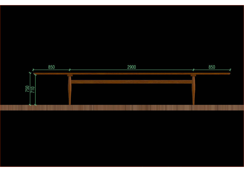 Construction of custom made Mid Century Dining Table Danish Deluxe design