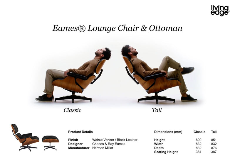 Original Charles Eames chairs with ottoman Herman Miller 2015 classic model