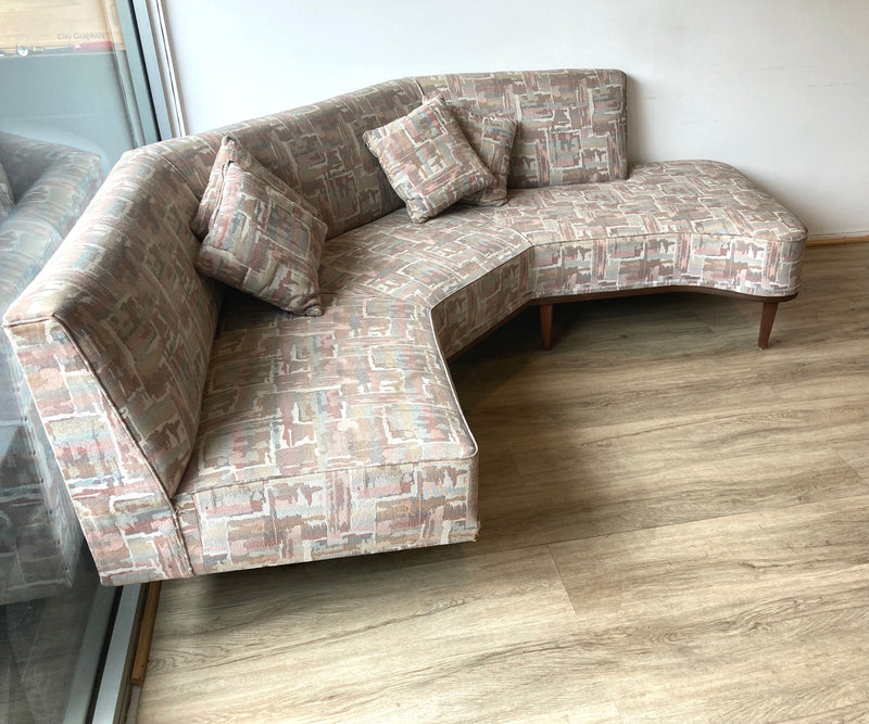 Zoureff corner chaise couch 1960s MCM authentic