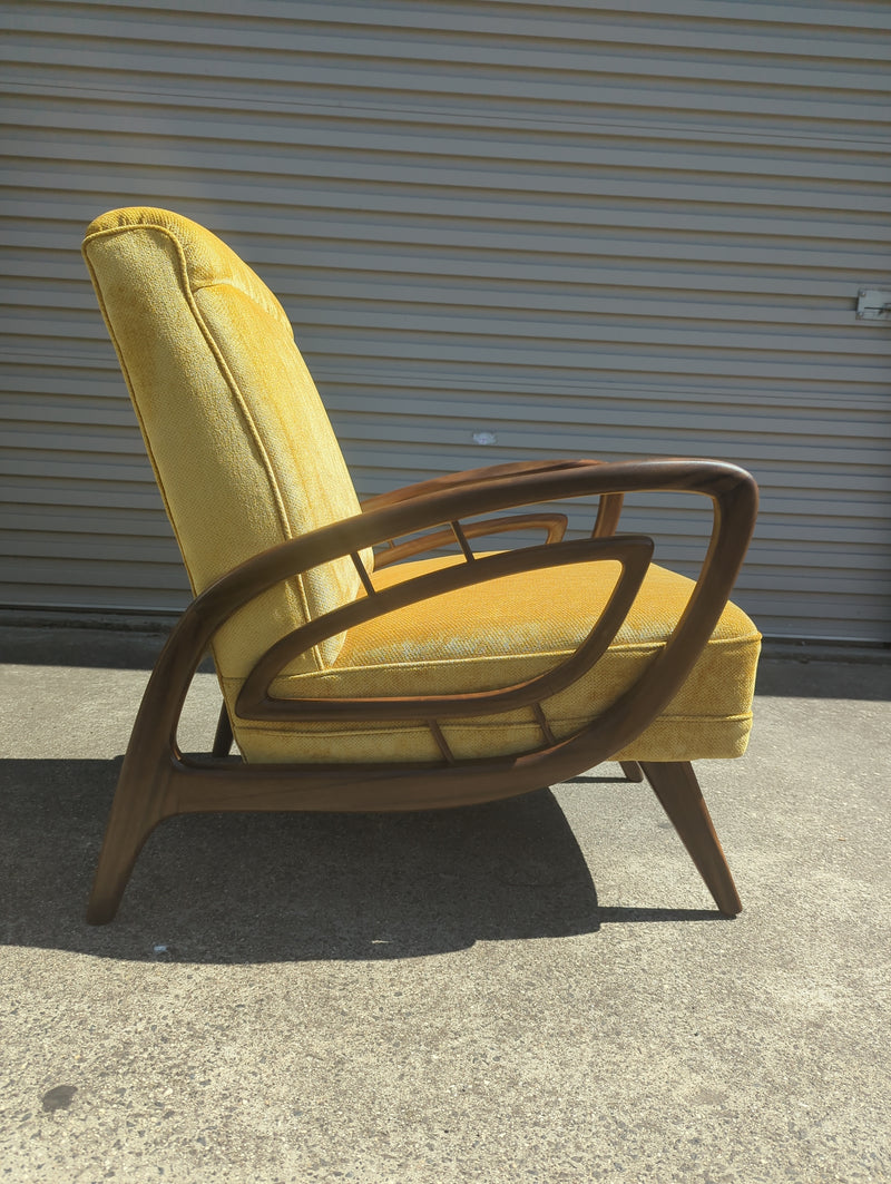 Authentic Rudowski armchair fully restored mustard velvet blackbean