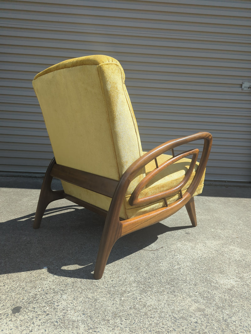 Authentic Rudowski armchair fully restored mustard velvet blackbean