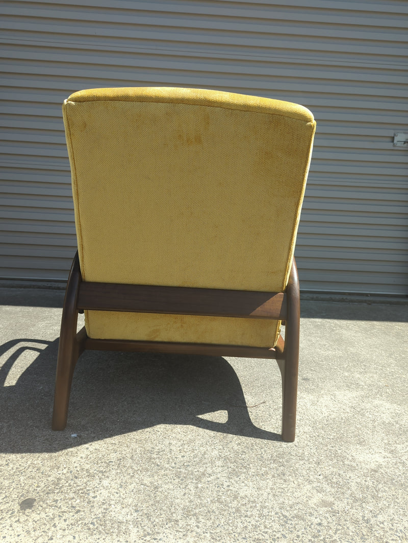 Authentic Rudowski armchair fully restored mustard velvet blackbean
