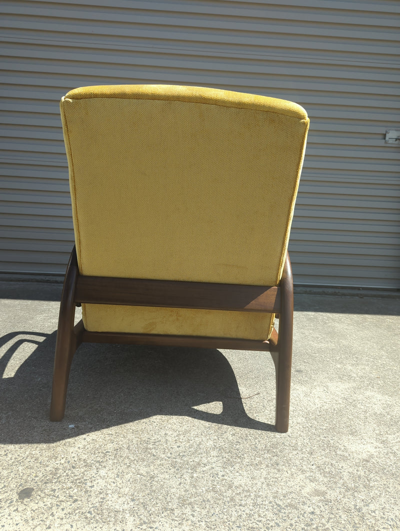 Authentic Rudowski armchair fully restored mustard velvet blackbean