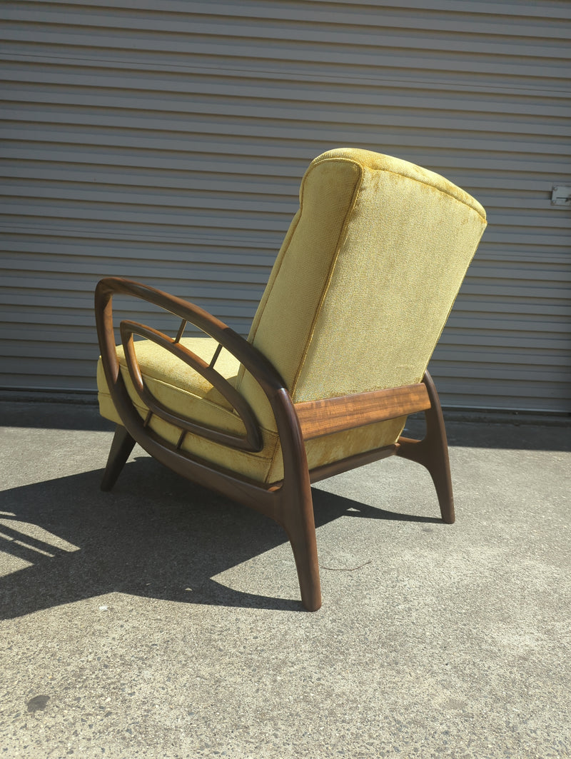 Authentic Rudowski armchair fully restored mustard velvet blackbean