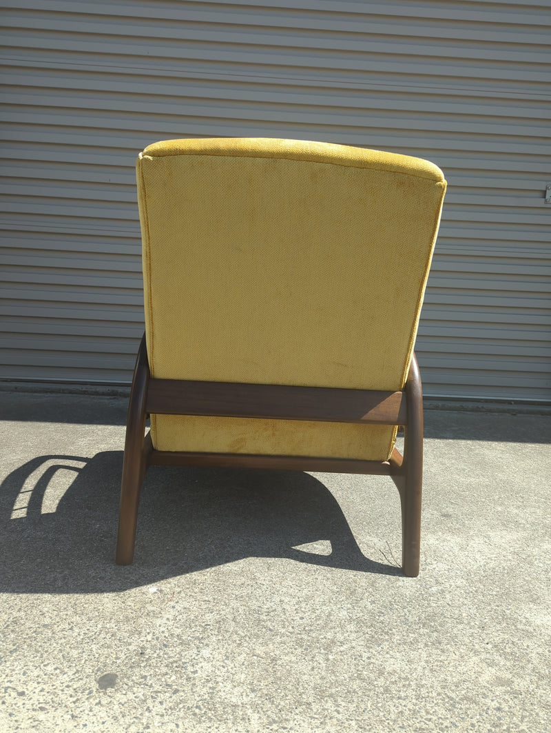 Authentic Rudowski armchair fully restored mustard velvet blackbean