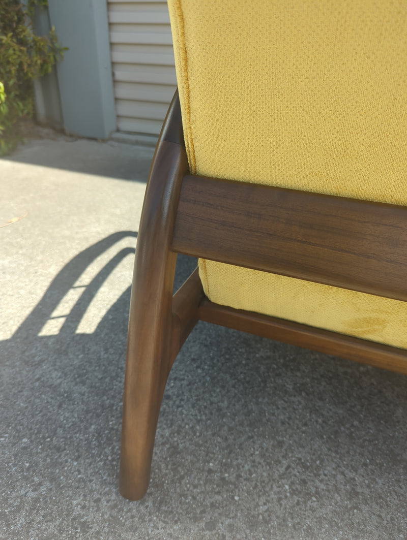 Authentic Rudowski armchair fully restored mustard velvet blackbean