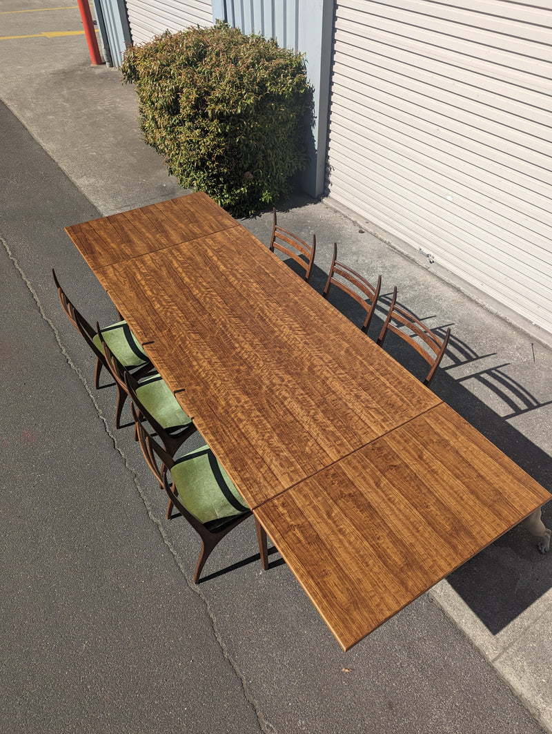 Authentic Zoureff dining set extendable table 8 dining chairs blackbean timber rare