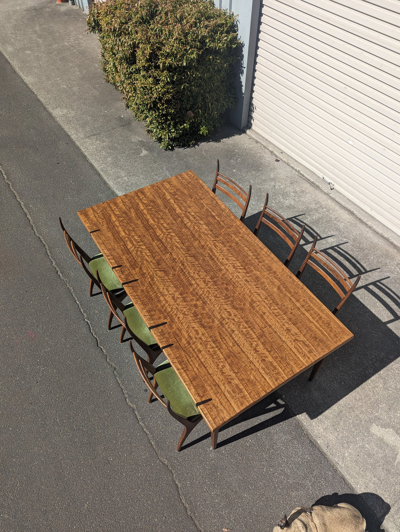 Authentic Zoureff dining set extendable table 8 dining chairs blackbean timber rare