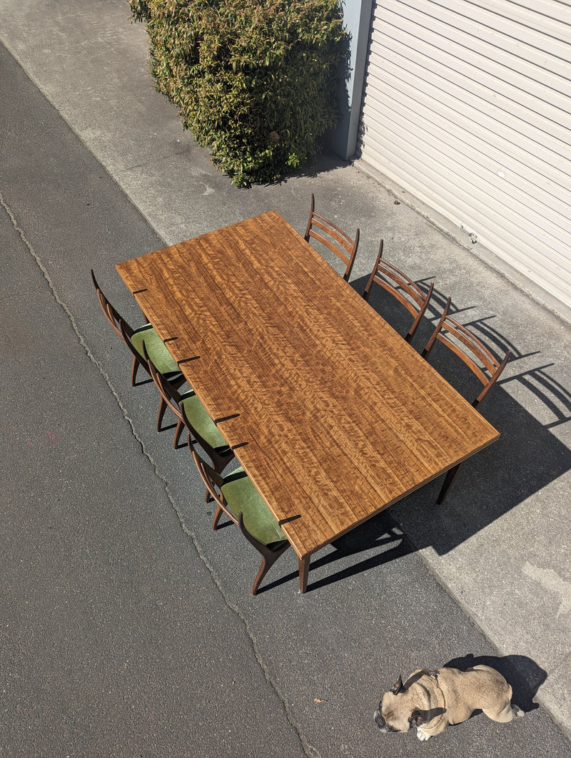 Authentic Zoureff dining set extendable table 8 dining chairs blackbean timber rare