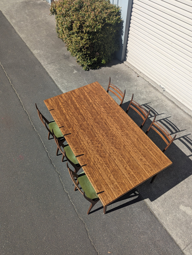 Authentic Zoureff dining set extendable table 8 dining chairs blackbean timber rare