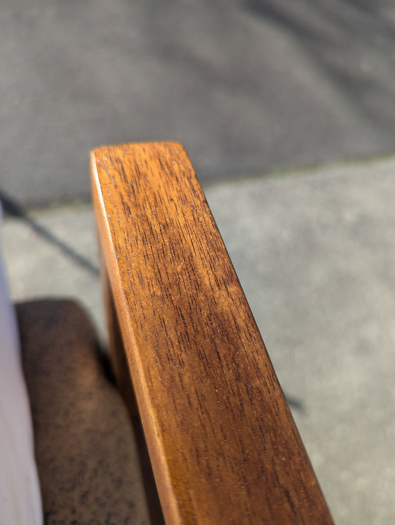 TH brown occasional carver desk office chair in Kvadrat fabric