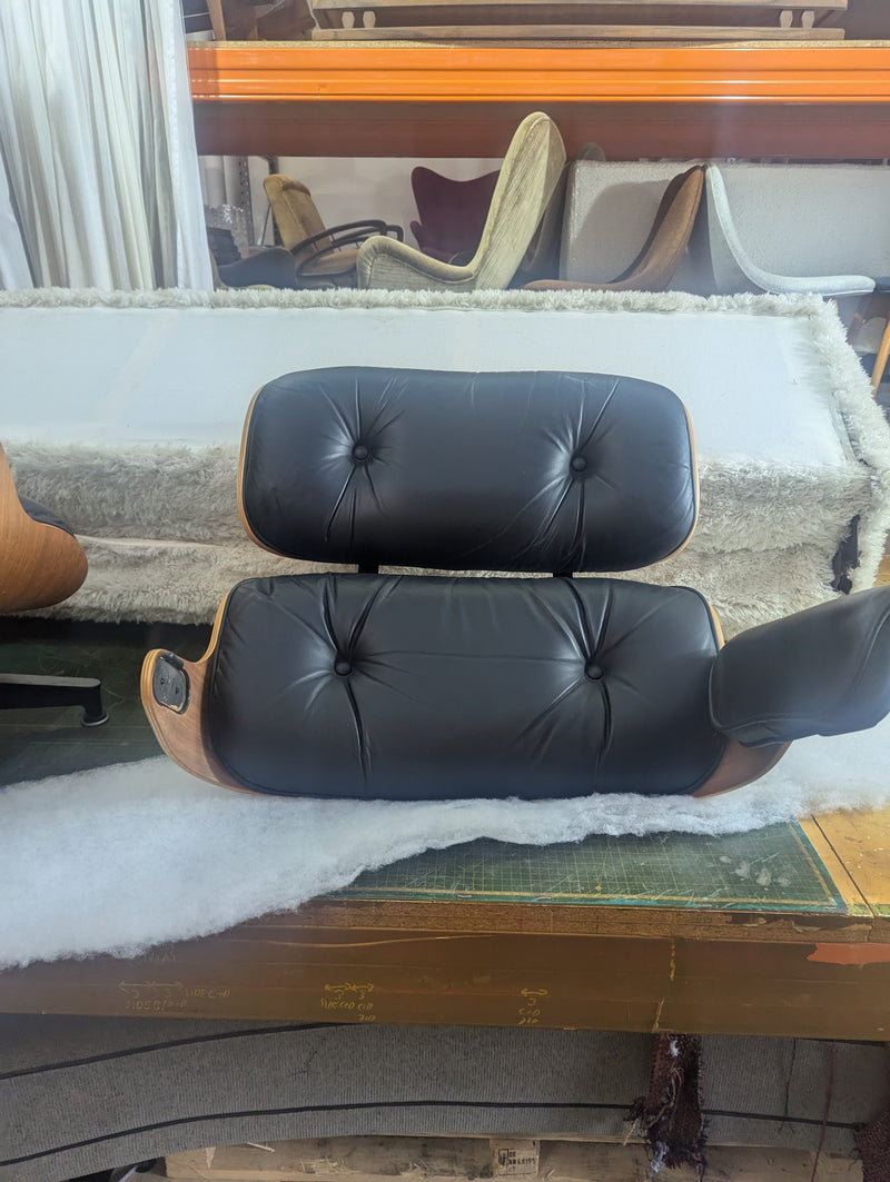 Restoration of single original Charles Eames chairs with ottoman Herman Miller