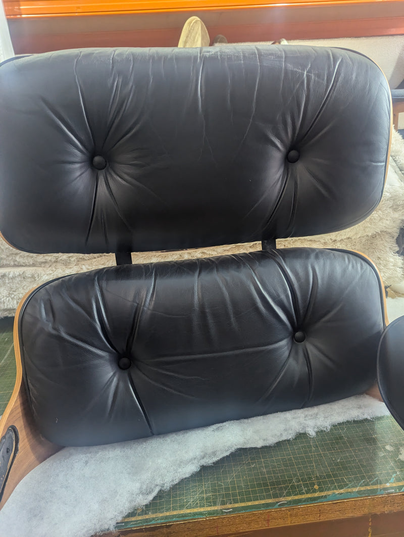Restoration of single original Charles Eames chairs with ottoman Herman Miller