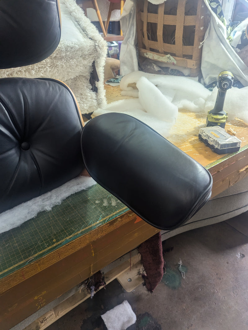 Restoration of single original Charles Eames chairs with ottoman Herman Miller