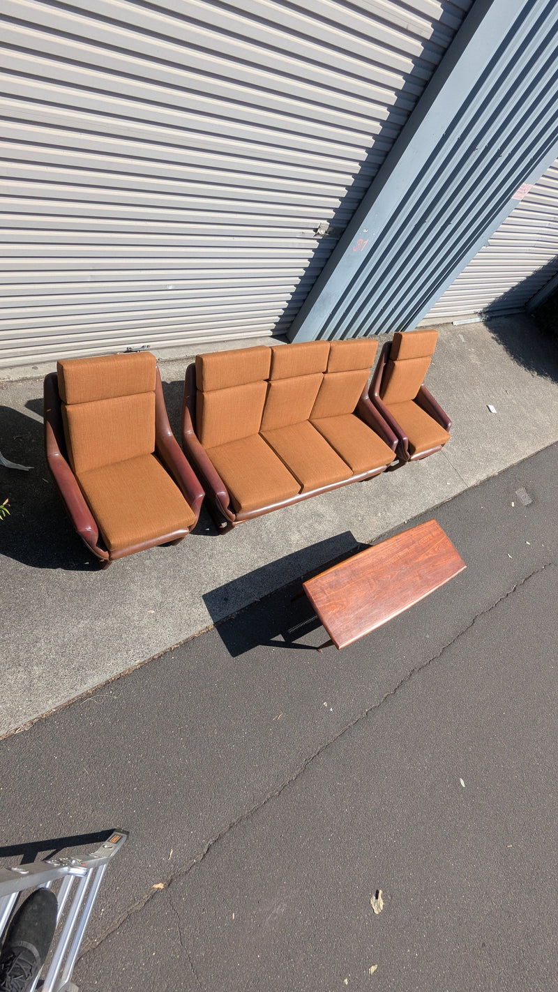 Restoration of Danish Deluxe Trina lounge suite set and alpha rattan coffee table