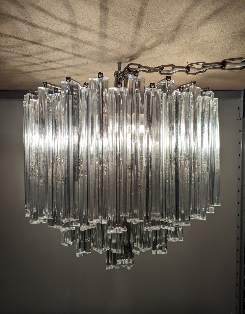Triboli chandelier Italian MCM glassware Venini 1960s original large size