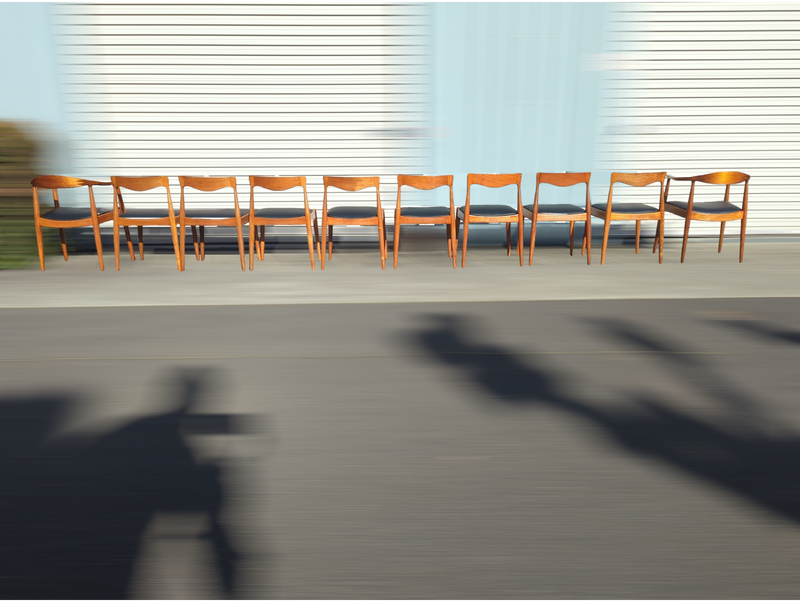Pre -order currently under restoration - Danish Deluxe dining chairs set of 8 fully restored MCM