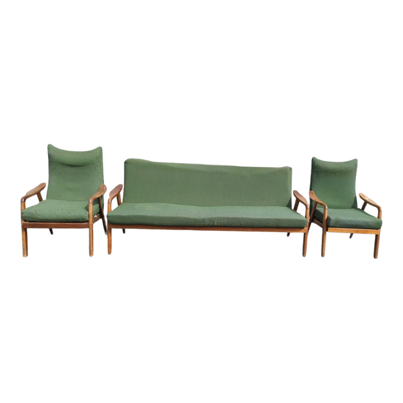 Original Danish Deluxe Noga two matching armchairs MCM restored