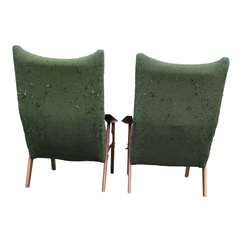 Original Danish Deluxe Noga two matching armchairs MCM restored