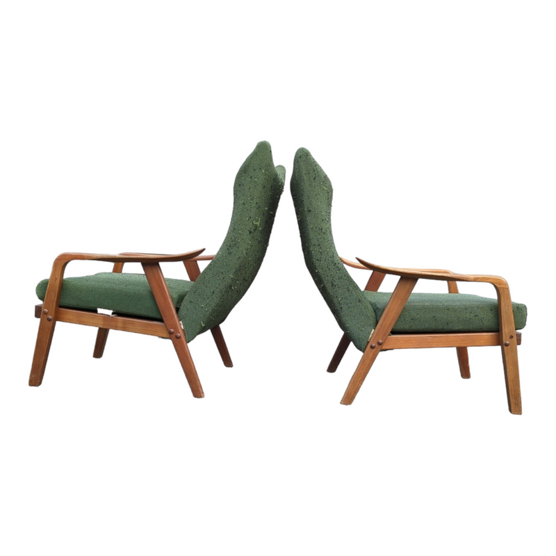 Original Danish Deluxe Noga two matching armchairs MCM restored