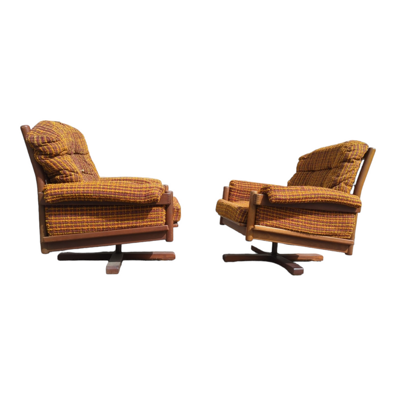 Pre order - Original Danish Deluxe Mareka swivel armchairs MCM restored
