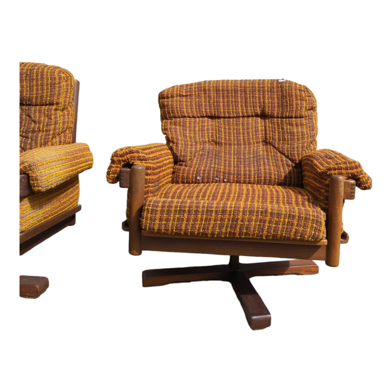Pre order - Original Danish Deluxe Mareka swivel armchairs MCM restored