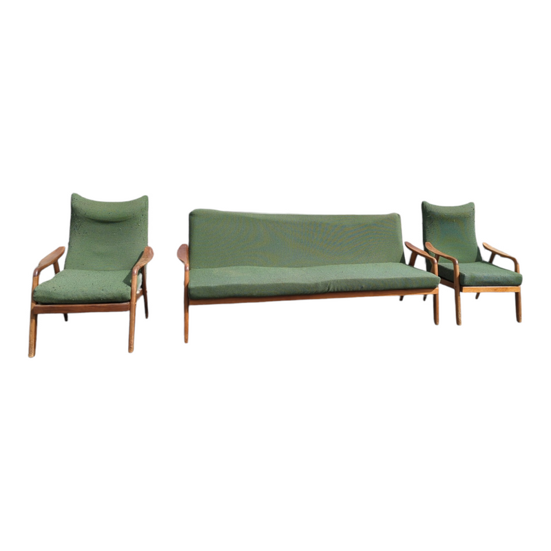 Original Danish Deluxe Noga two matching armchairs MCM restored