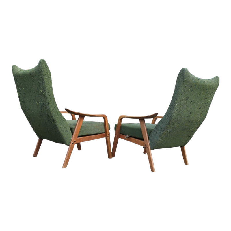 Original Danish Deluxe Noga two matching armchairs MCM restored