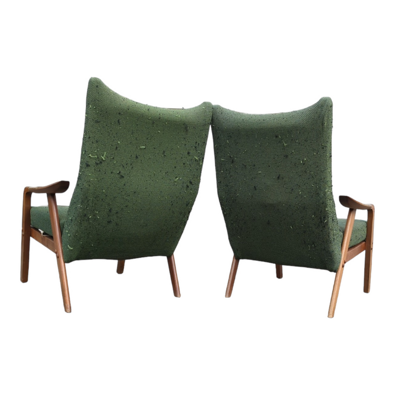 Original Danish Deluxe Noga two matching armchairs MCM restored