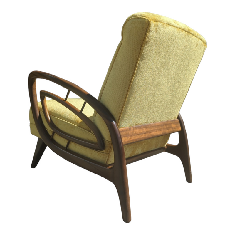 Authentic Rudowski armchair fully restored mustard velvet blackbean