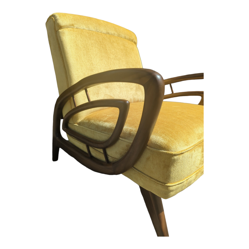 Authentic Rudowski armchair fully restored mustard velvet blackbean ...