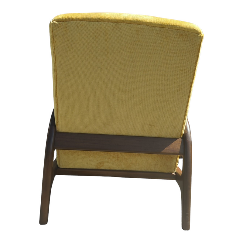 Authentic Rudowski armchair fully restored mustard velvet blackbean
