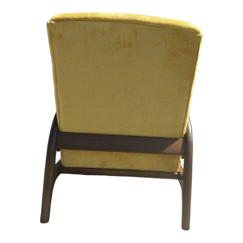 Authentic Rudowski armchair fully restored mustard velvet blackbean