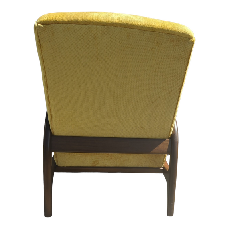 Authentic Rudowski armchair fully restored mustard velvet blackbean
