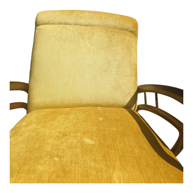Authentic Rudowski armchair fully restored mustard velvet blackbean