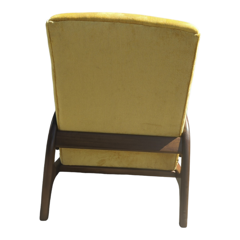 Authentic Rudowski armchair fully restored mustard velvet blackbean