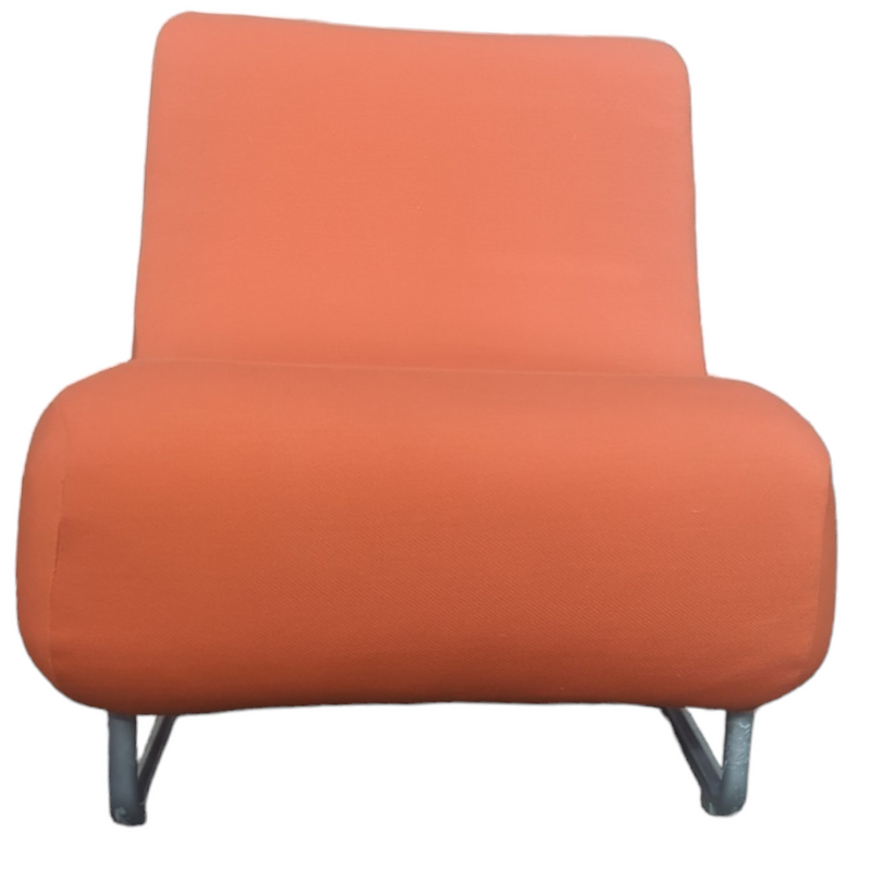 Vanderoza low sleigh foam armchair mid century orange