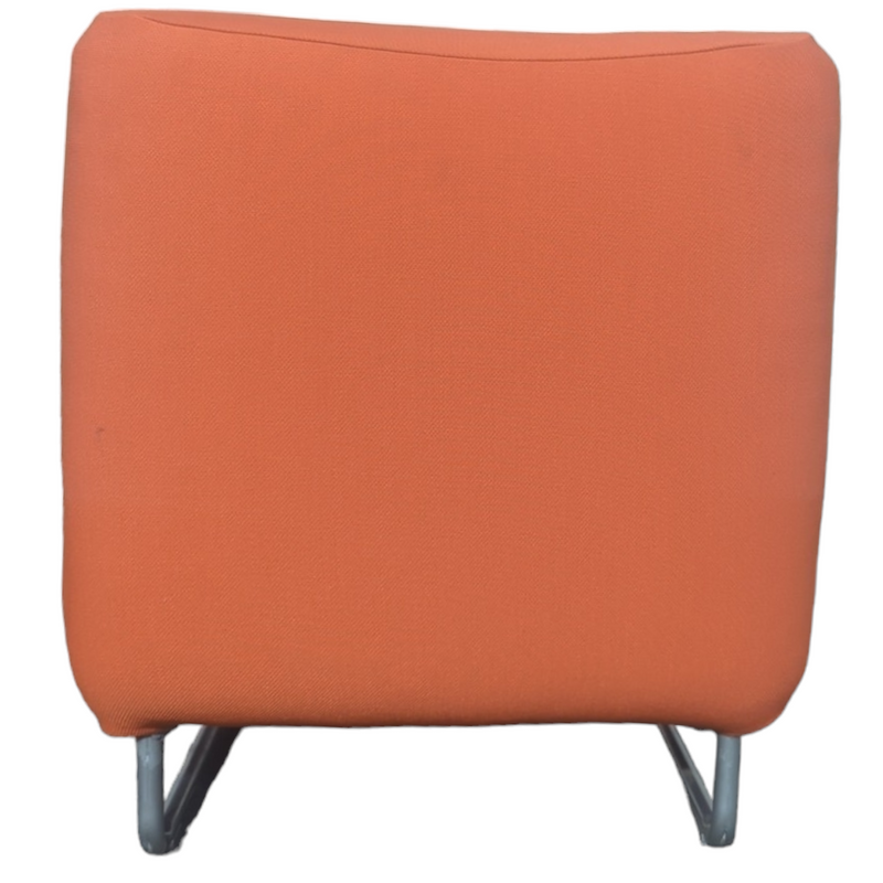 Vanderoza low sleigh foam armchair mid century orange