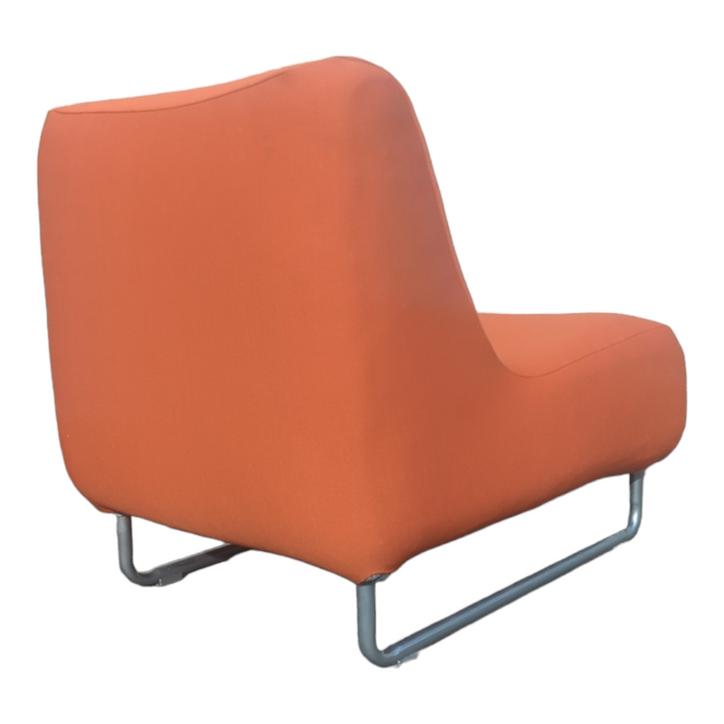 Vanderoza low sleigh foam armchair mid century orange
