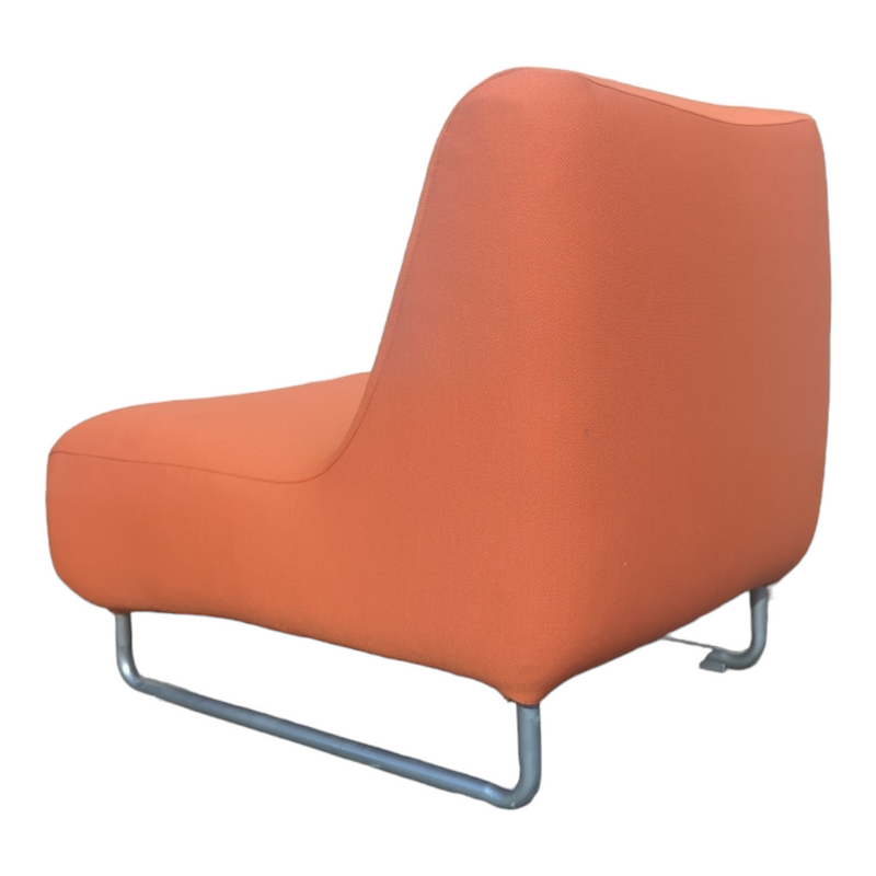 Vanderoza low sleigh foam armchair mid century orange