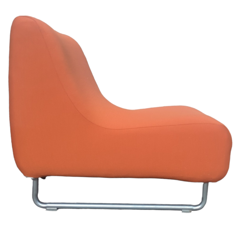 Vanderoza low sleigh foam armchair mid century orange