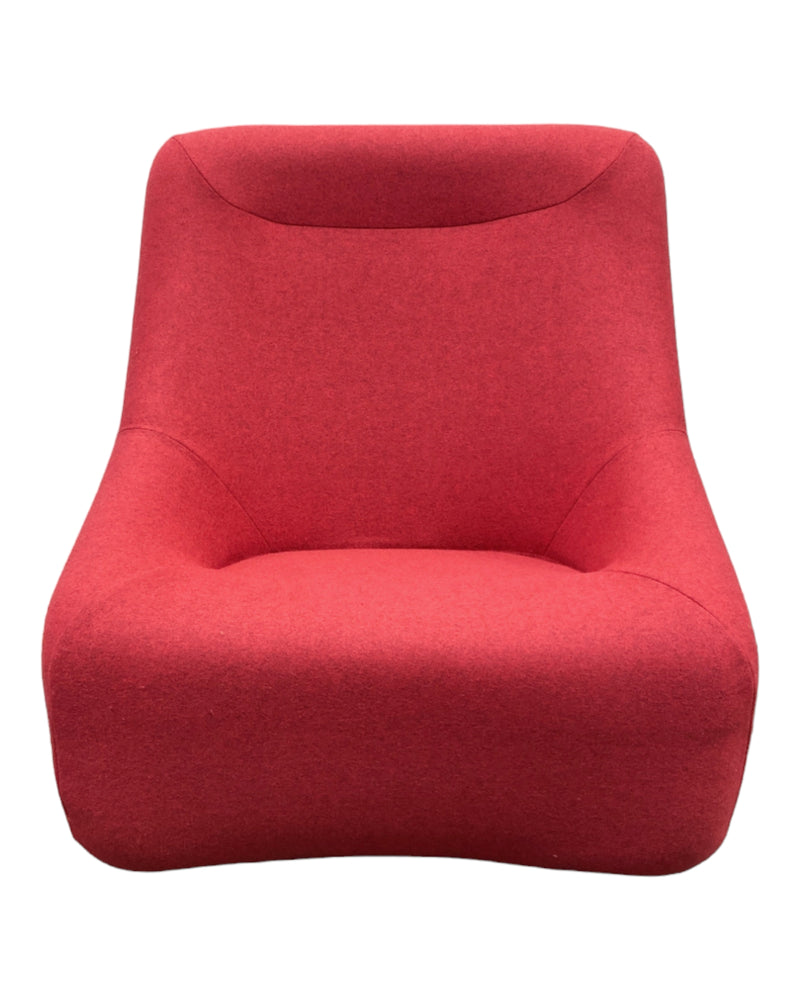Authentic Featherston Uniroyal Numero 1V IV highback armchair red/pink matching ottoman Kvadrat wool fabric