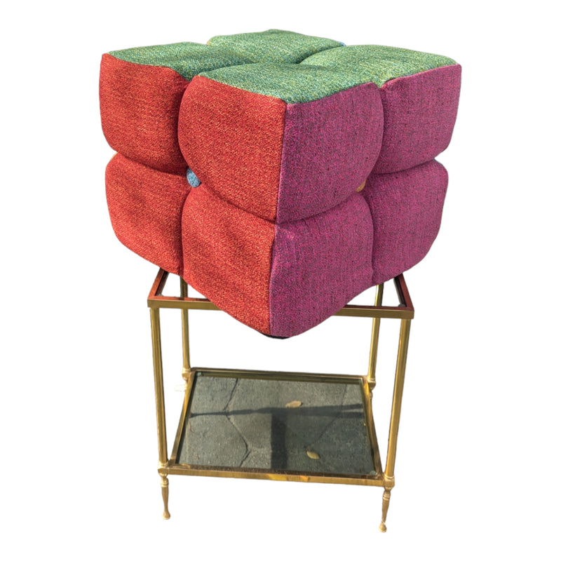 Mid century stool ottoman multi colour