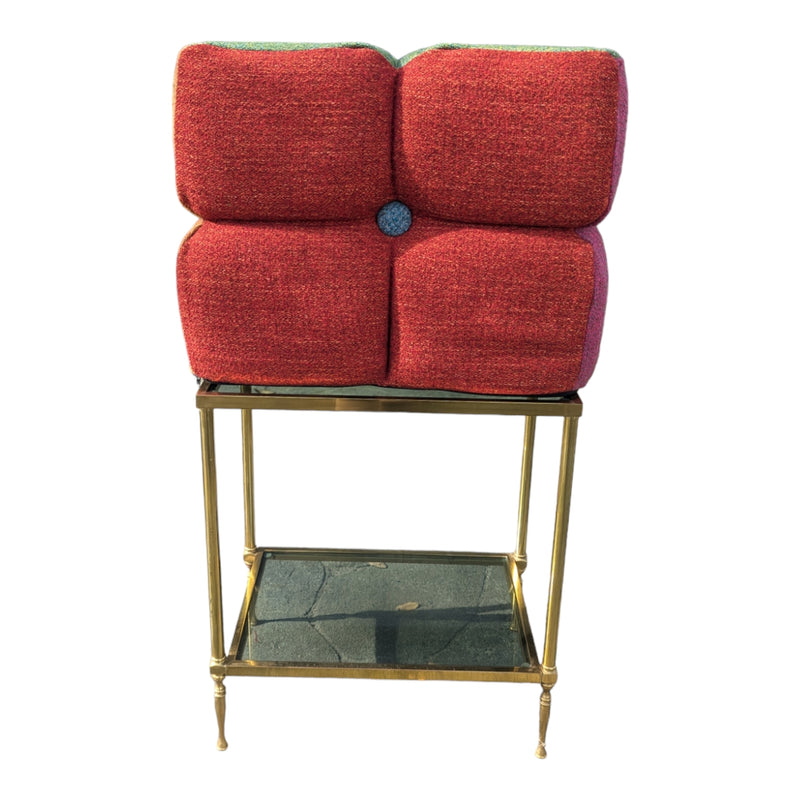 Mid century stool ottoman multi colour