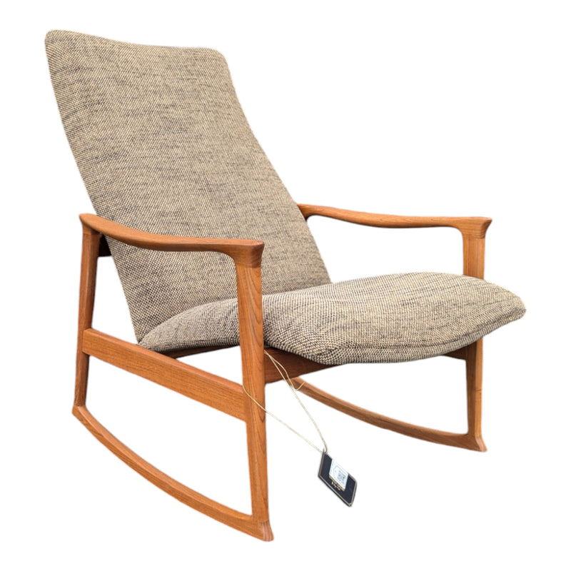 Parker rocking chair restored teak rare – Vintage Luxury