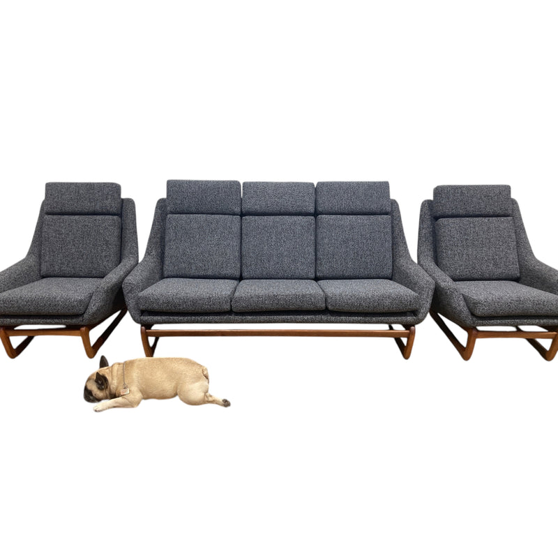 Restoration of Danish Deluxe Trina lounge suite set and alpha rattan coffee table