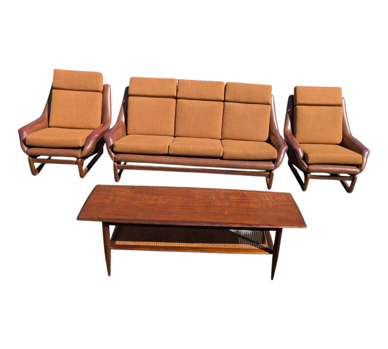 Restoration of Danish Deluxe Trina lounge suite set and alpha rattan coffee table