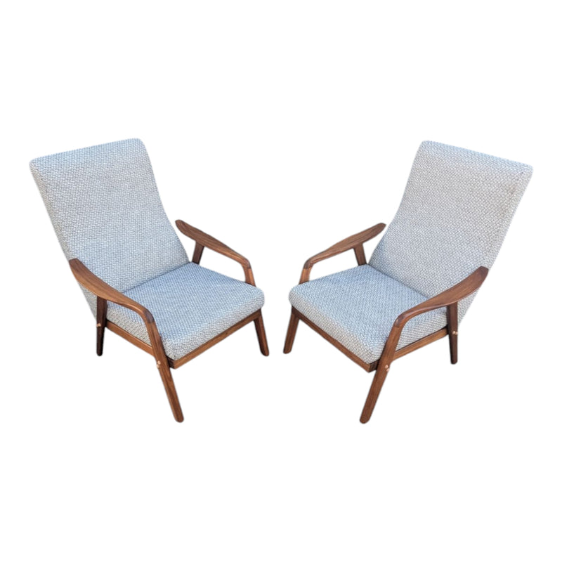 Original Danish Deluxe Noga two matching armchairs MCM restored