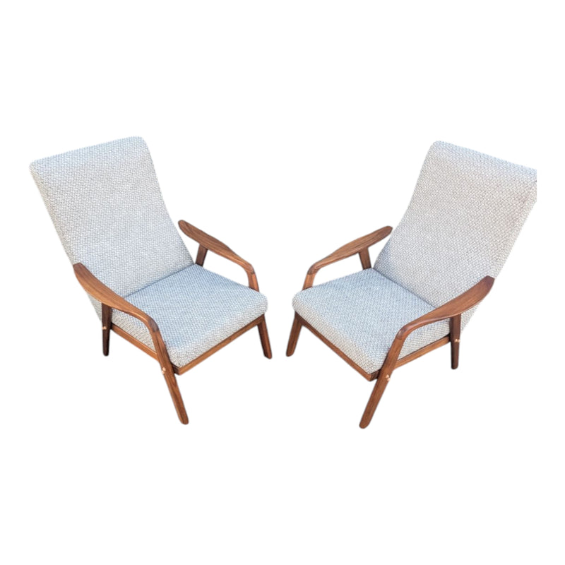 Original Danish Deluxe Noga two matching armchairs MCM restored