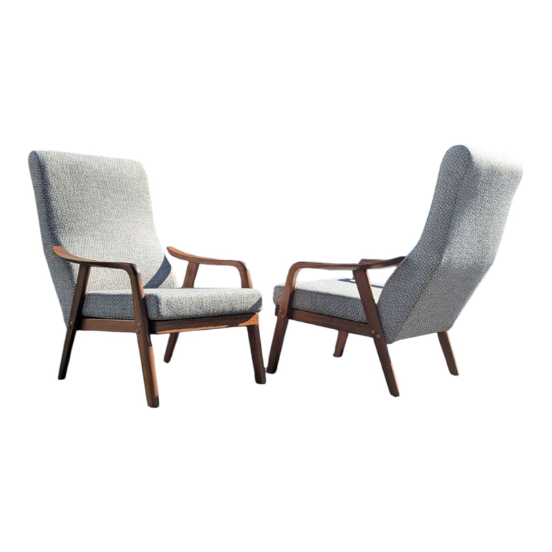 Original Danish Deluxe Noga two matching armchairs MCM restored